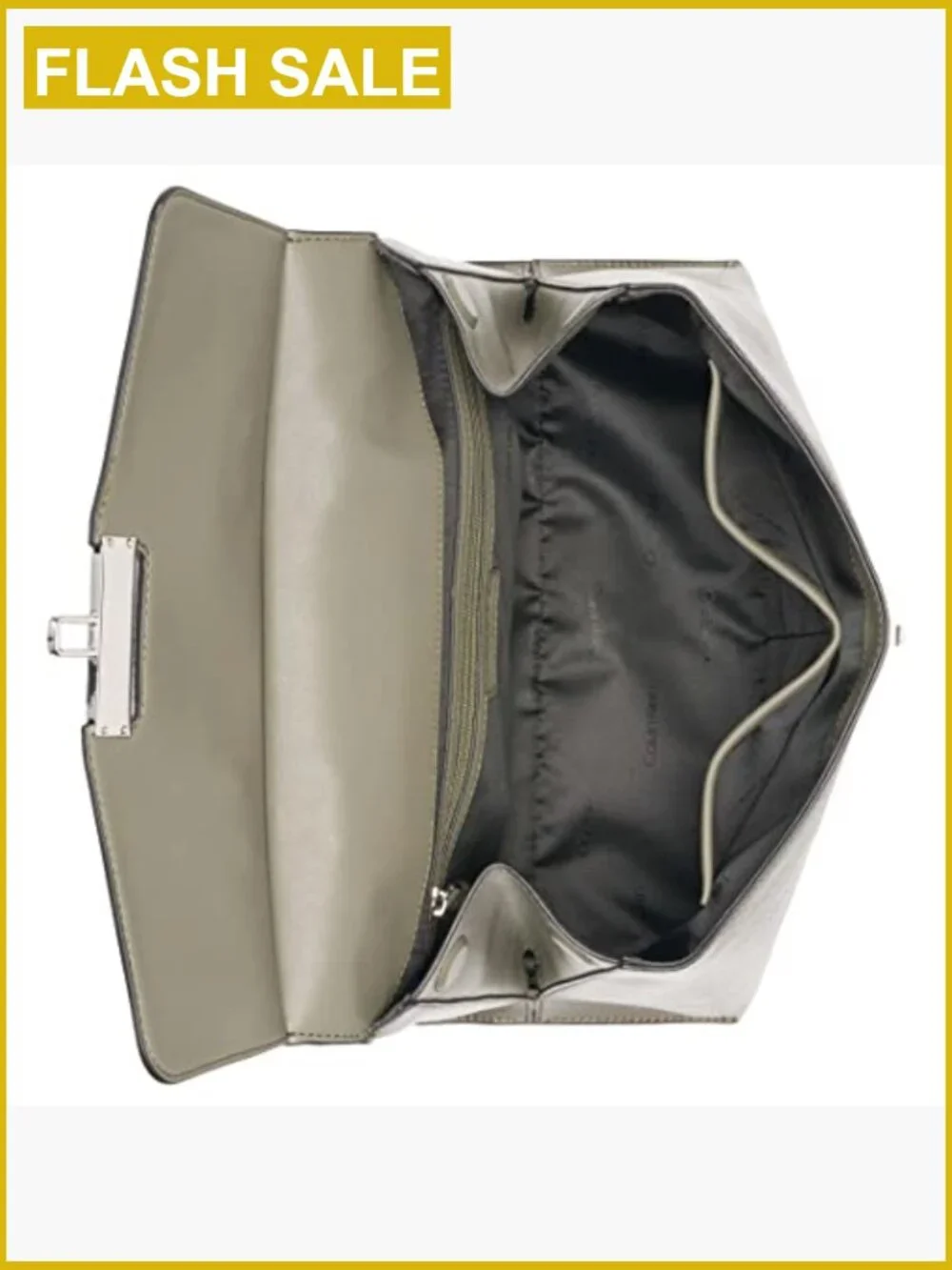 Turn Lock Satchel Crossbody Bag Faux Leather 3 Pockets